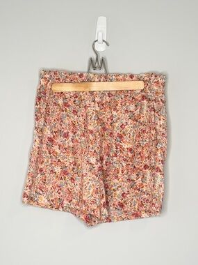 Black Tape_ Floral Elastic-Waist Shorts - Pink Multi M Vacation Summer